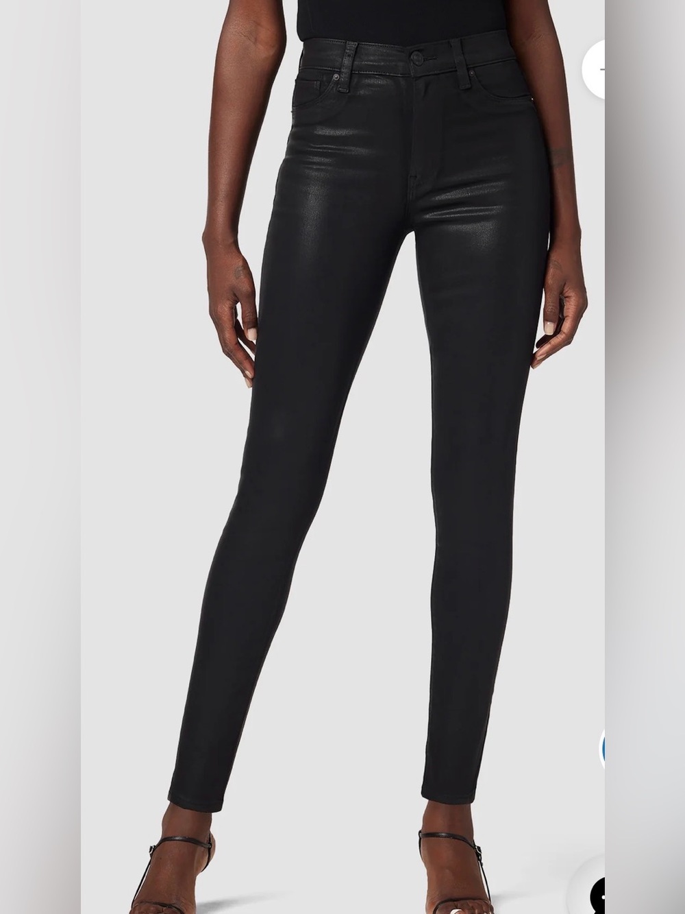 Hudson Women’s Barbara Skinny Black Coated Ankle Crop Jeans Denim size 29 NWT